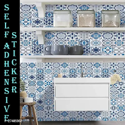 Designer Blue Vinyl Wall Stickers Wallpaper For Home Decor