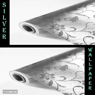 Designer Silver Vinyl Wall Stickers Wallpaper For Home Decor