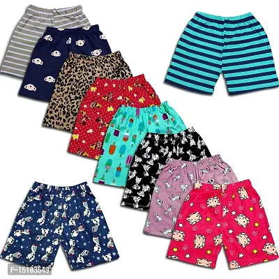 BUDS  FEATHERS THE SOFT TOUCH Assorted Prints Kids Shorts for Boys and Girls Regular and Summer Night wear-thumb0