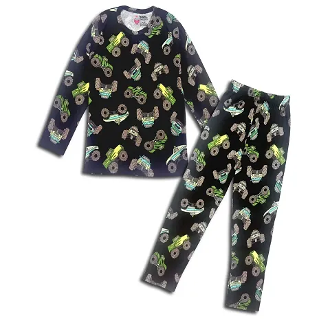 BUDS FEATHERS THE SOFT TOUCH Girls Boys Unisex Night wear Pyjama Set Fullsleeve t-Shirt with Full Pant