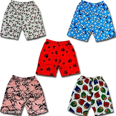 BUDS  FEATHERS THE SOFT TOUCH Assorted Prints Kids Shorts for Boys and Girls Regular and Summer Night wear-thumb0