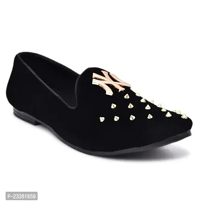 Tritoe Elegant Synthetic Slip On Loafers (BLACK)-thumb3