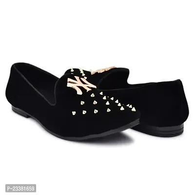 Tritoe Elegant Synthetic Slip On Loafers (BLACK)-thumb2