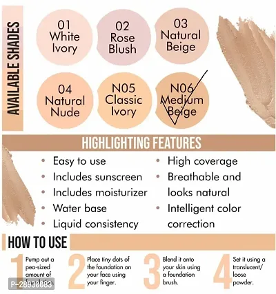 High Coverage Waterproof Base Foundation (medium Beige)-thumb2