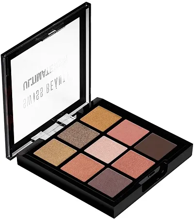 Swiss Beauty Ultimate 9 Pigmented Colors Eyeshadow Palette| Long Wearing And Easily Blendable Eye Makeup Palette | 6Gm | Matte,Shimmery & Metallic Finish