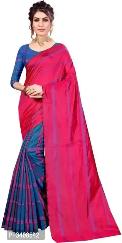 Cotton Silk Sarees with Blouse-thumb0