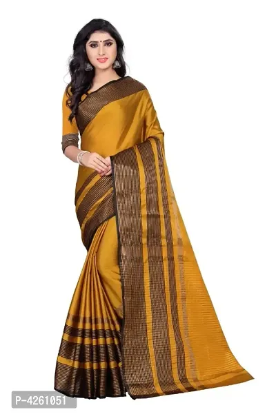 Women's Beautiful Cotton Silk Saree With Blousenbsp;-thumb0