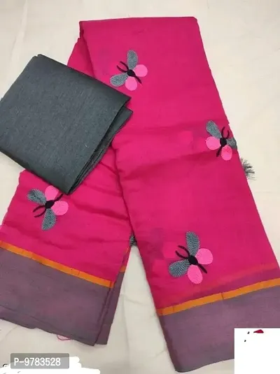 Beautiful Chanderi Cotton Saree with Blouse piece-thumb0