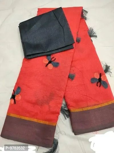 Beautiful Chanderi Cotton Saree with Blouse piece-thumb0