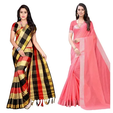 Trending Cotton Silk Saree With Blouse Piece