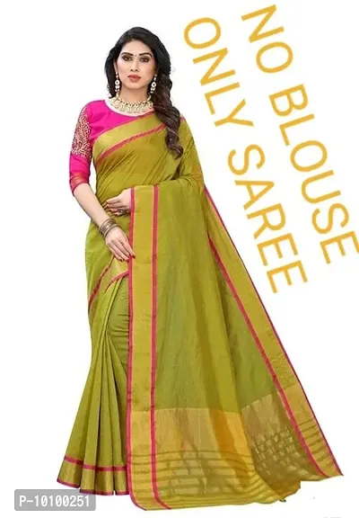 Classic Cotton Silk Jacquard Saree without Blouse piece-thumb0