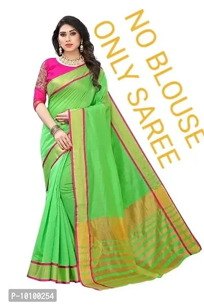 Classic Cotton Silk Jacquard Saree without Blouse piece-thumb0