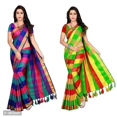 PACK OF 2 COMBO cottan saree with blouse