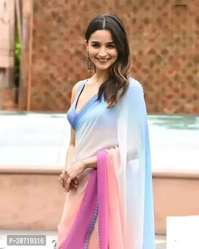 jash fashion Bollywood Georgette Saree  saree with blouse-thumb0