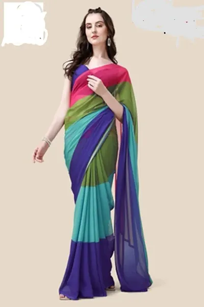 Hot Selling Poly Georgette Saree with Blouse piece 