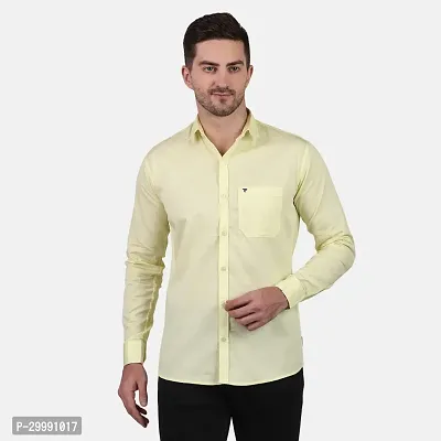 Stylish Yellow Cotton Blend Casual Shirt For Men