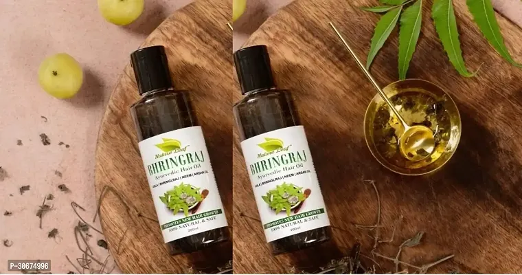 Bhringraj Nature Leaf Maha Hair Oil Hair Oil (200 Ml) Pack Of 02-thumb0