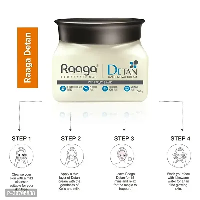 Raaga Professional De-Tan Tan removal Cream Kojic  Milk, 500 GM