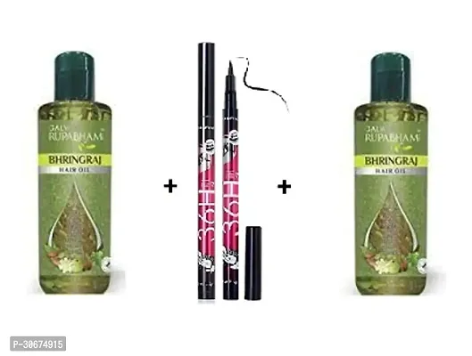 Bhringraj Hair Oil, 200Ml_02 + 36H Eyeliner Waterproof Pack Of 2-thumb0