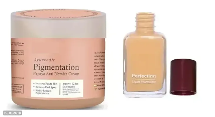 papaya pigmentation cream 100g+perfect foundition 27ml.-thumb0