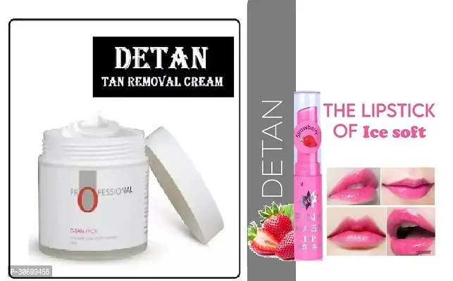 Professional Detan Removal Cream 300g  and Ice Soft Lipstick Pack of 2-thumb0