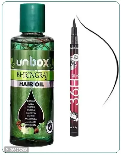 UNBOX HAIR OIL 200ML WITH BLACK 36H EYELINER.-thumb0