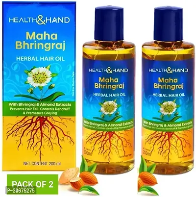 Health Hand Maha Bhringraj Oil | Promotes Hair Growth (200Ml - 2)-thumb0