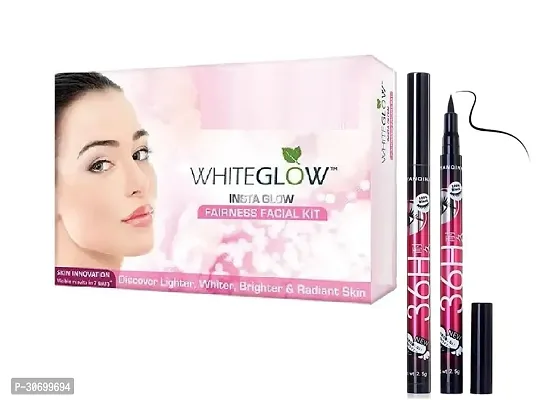 Radiant Glow L. Herbals White-Glow Facial Kit + 36H Eyeliner Waterproof.-thumb0