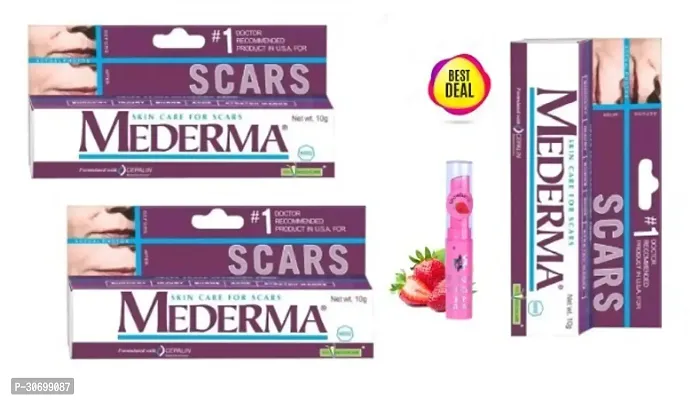 PACK OF 3 #..BEST MEDERMA SKIN CARE CREAM 10G WITH MAGIC PINK LIP BALM-thumb0