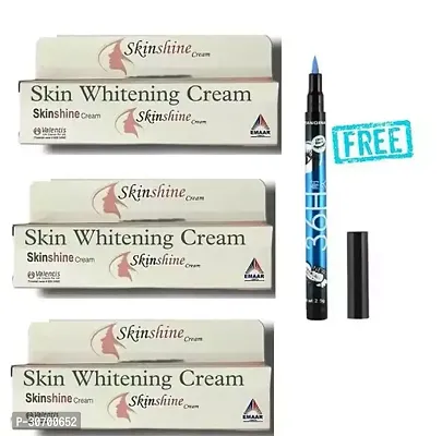 New Allopathic Fairness Skin Shine Cream Pack of 3 with 36 H Eyeliner Free.-thumb0