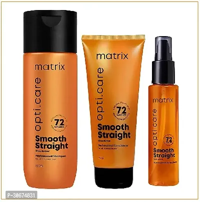 Smooth Straight  Hair Combo 200Ml Matrix Shampoo+100Ml Matrix Serum+98G Matix Conditioner.-thumb0