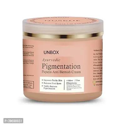 UNBOX Nuskhe  Ayurvedic Pigmentation Papaya Anti Blemish Cream for Pigmentation and Blemishes removal- 100 ML (Unisex Product, Suitable for all skin types)-thumb0