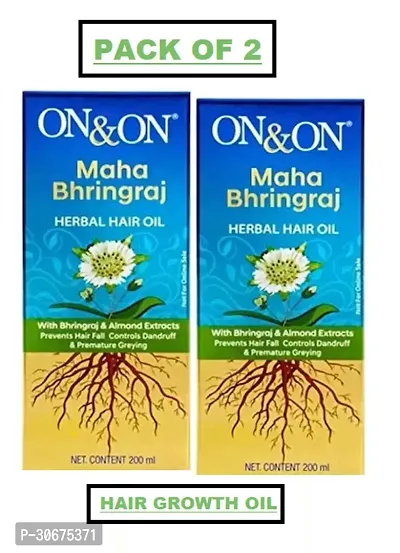 On  On - Maha Bhringraj Herbal Hair Oil (110% Results), 200Ml (Pack Of 2)