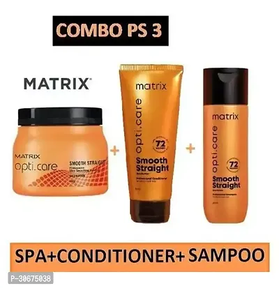 Matrix Hair Spa Cream +Matrix Opti.Care Professional Conditioner+Matrix Opti Care Smooth Straight Professional Shampoo Combo Pack.-thumb0