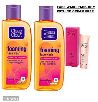 clean clear foaming face wash with cc cream free