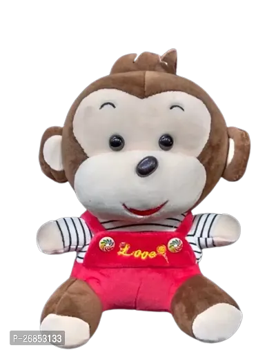 Cute dark brown-white monkey soft toy