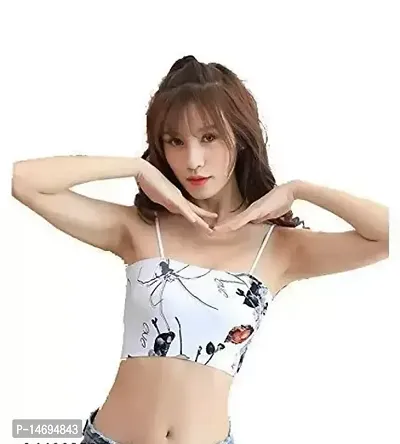 Stylish White Cotton Printed Bras For Women-thumb0