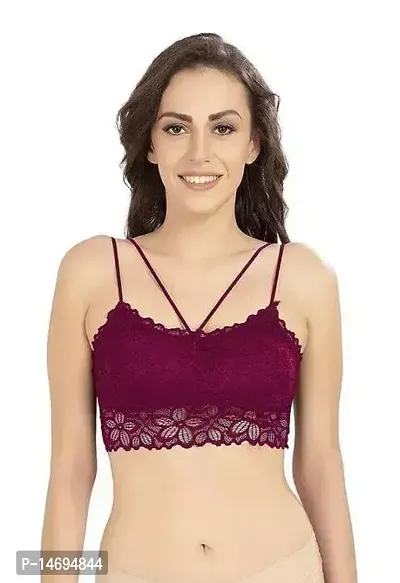 Stylish Maroon Cotton Printed Bras For Women