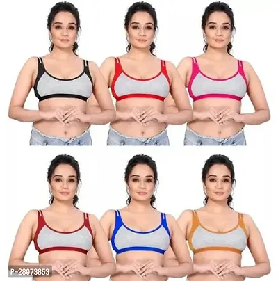 Stylish Cotton Solid Bras For Women Pack Of 3-thumb0