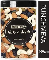 Panchmeva | Ready to Serve dry fruits | nut mix Cashew, Almonds, Dry Dates, Green and Black Raisins Uttam Prasad 400g-thumb1