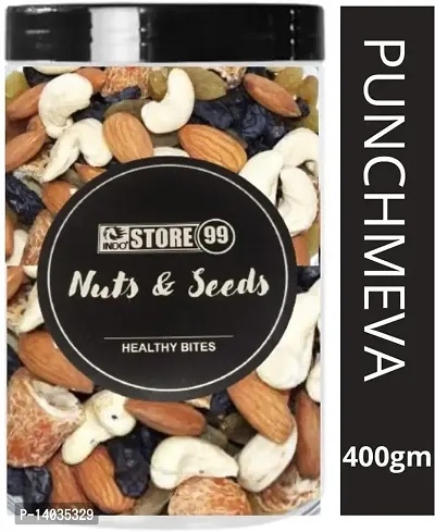 Panchmeva | Ready to Serve dry fruits | nut mix Cashew, Almonds, Dry Dates, Green and Black Raisins Uttam Prasad 400g-thumb2