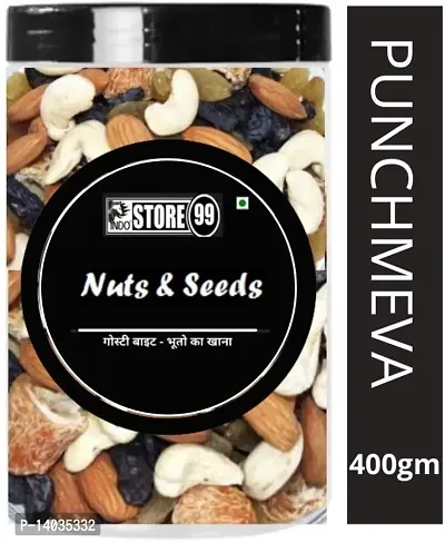 Panchmeva | Ready to Serve dry fruits | nut mix Cashew, Almonds, Dry Dates, Green and Black Raisins Uttam Prasad 400g (pack of 2)-thumb2