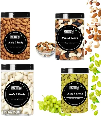 Panchmeva Almonds Cashews Raisin Dry Fruits Each Pack 200gm