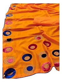 Queenchoise Enterprise Women's  Girl's Vishitra silk Saree With Blouse Piece (3 Orange)-thumb1