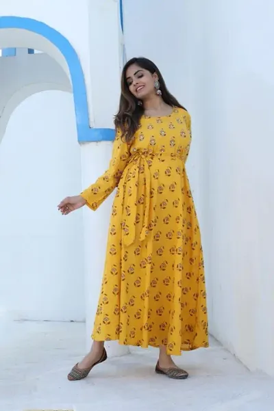 Beautiful Rayon Printed Ethnic Gown