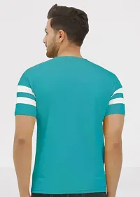 Turquoise Cotton Blend Tshirt For Men-thumb1