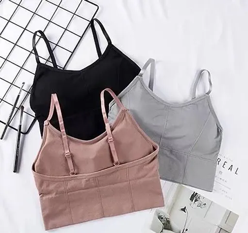 Women cotton Blend Lightly Padded Bralette - Pack Of 3