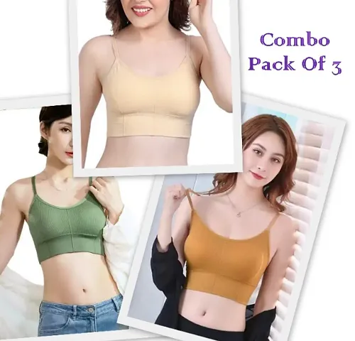 Women T-Shirt Lightly Padded Bra  - Pack Of 3