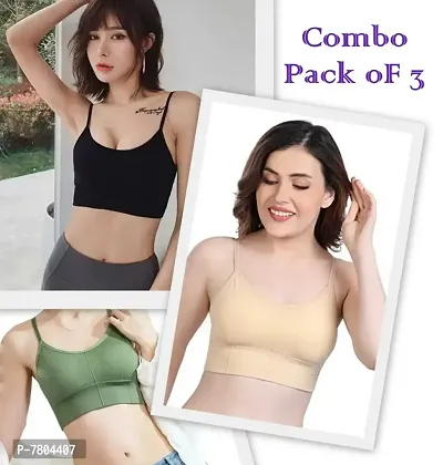 Pack of 3 Women T-Shirt Lightly Padded Bra  (Multicolor)-thumb0