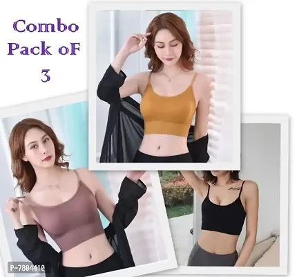 Women's Summer wear Stylish Non-Padded Multicolor Seamless bra Combo pack  of 3